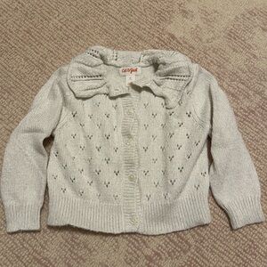 Cat & Jack Toddler Girl Light Gray Cardigan with Collar